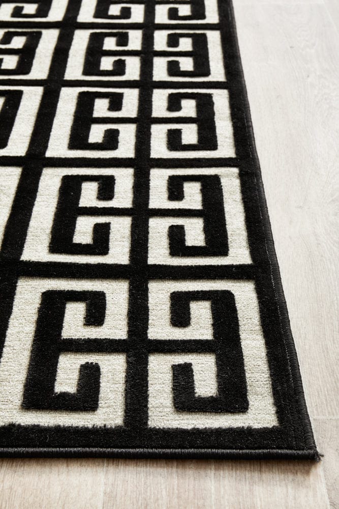 RUG CULTURE Rugs York Brenda Black & Gold Runner Rug