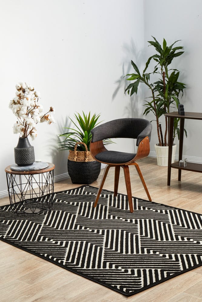 RUG CULTURE Rugs York Cindy Black & Gold Rug