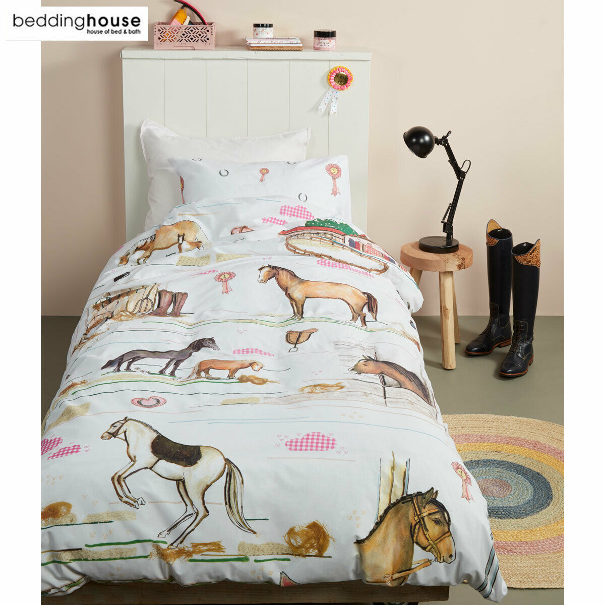 Horse Ranch Multi Cotton Quilt Cover Set by Bedding House Bedding House