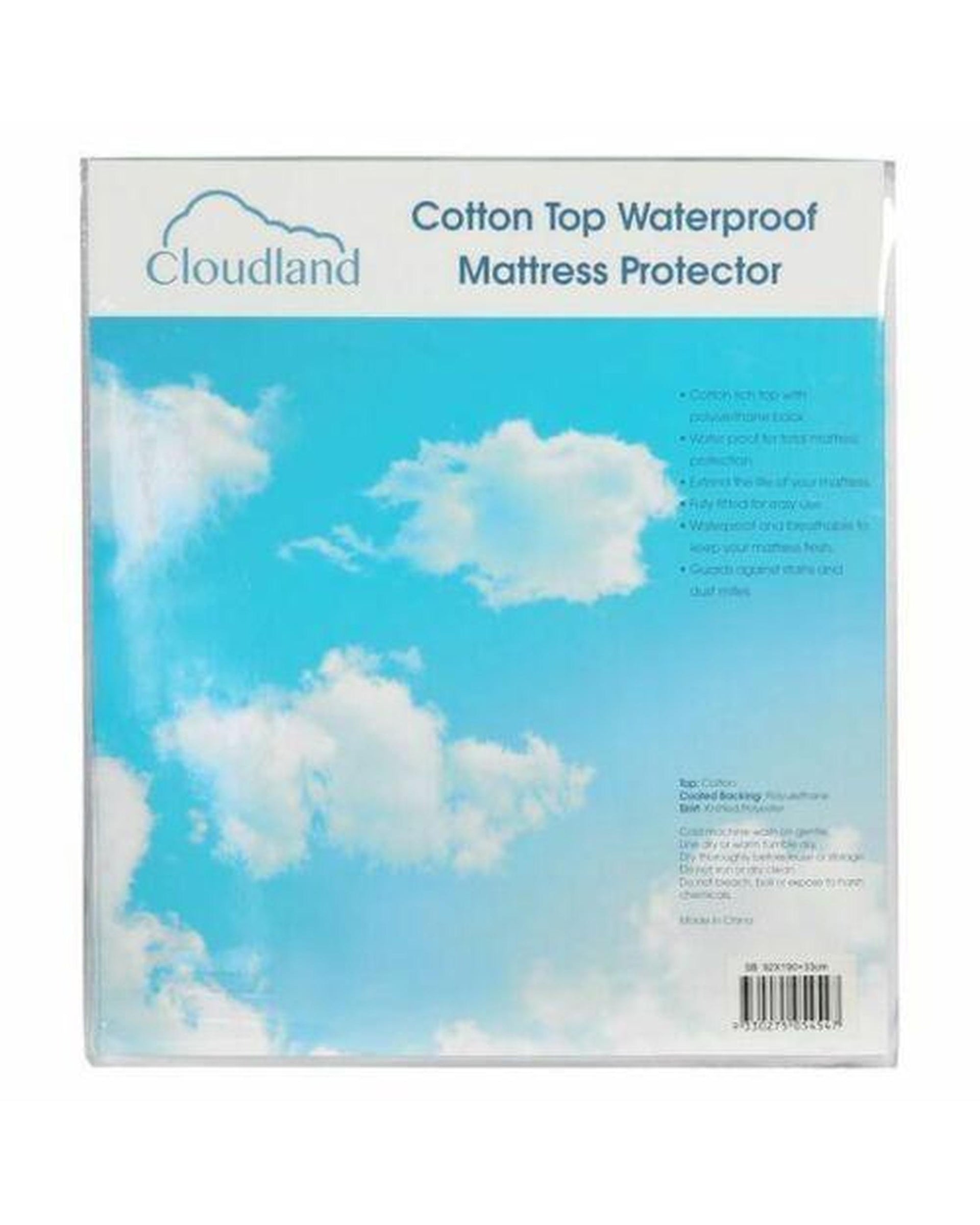 Cloudland Waterproof Cotton Mattress Protector - White Cloudland