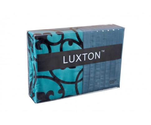 Luxton Lyde Teal Black Flocking Quilt Cover Set Luxton