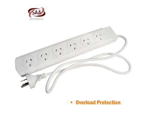 SAA TV Accessories 6 Way Powerboard Overload Protection