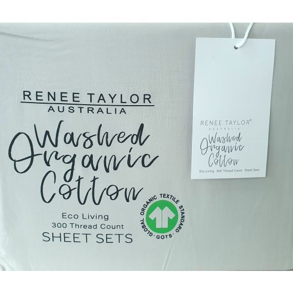 Renee Taylor 300 Thread Count 100 % Organic Cotton Sheet Sets - SAGE Renee Taylor