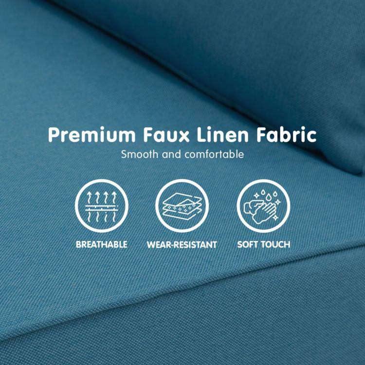 Sarantino Sofa 2-SEATER ADJUSTABLE SOFA BED LOUNGE FAUX VELVET FABRIC - BLUE