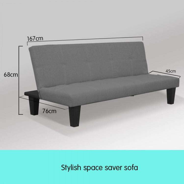 Sarantino Sofa 2 SEATER MODULAR LINEN FABRIC SOFA BED COUCH - DARK GREY
