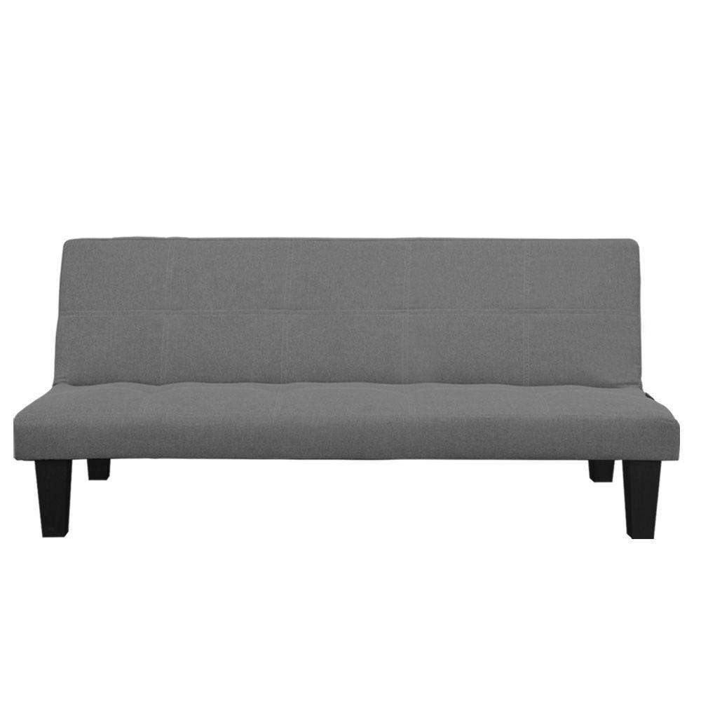 Sarantino Sofa 2 SEATER MODULAR LINEN FABRIC SOFA BED COUCH - DARK GREY