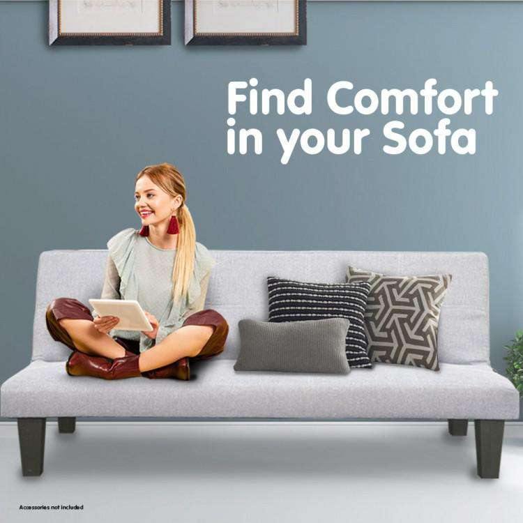 Sarantino Sofa 2 SEATER MODULAR LINEN FABRIC SOFA BED COUCH - GREY