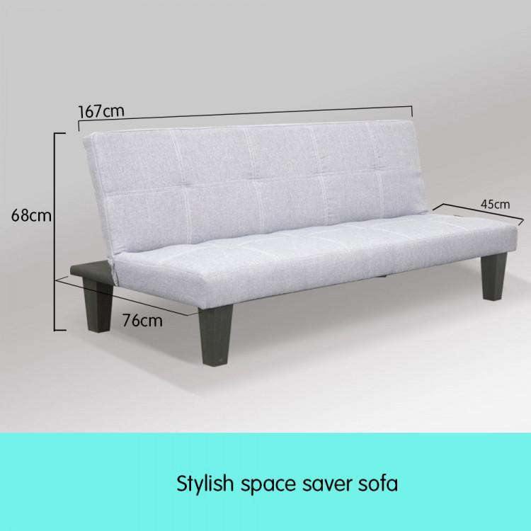 Sarantino Sofa 2 SEATER MODULAR LINEN FABRIC SOFA BED COUCH - GREY