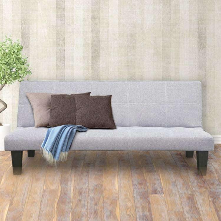 Sarantino Sofa 2 SEATER MODULAR LINEN FABRIC SOFA BED COUCH - GREY