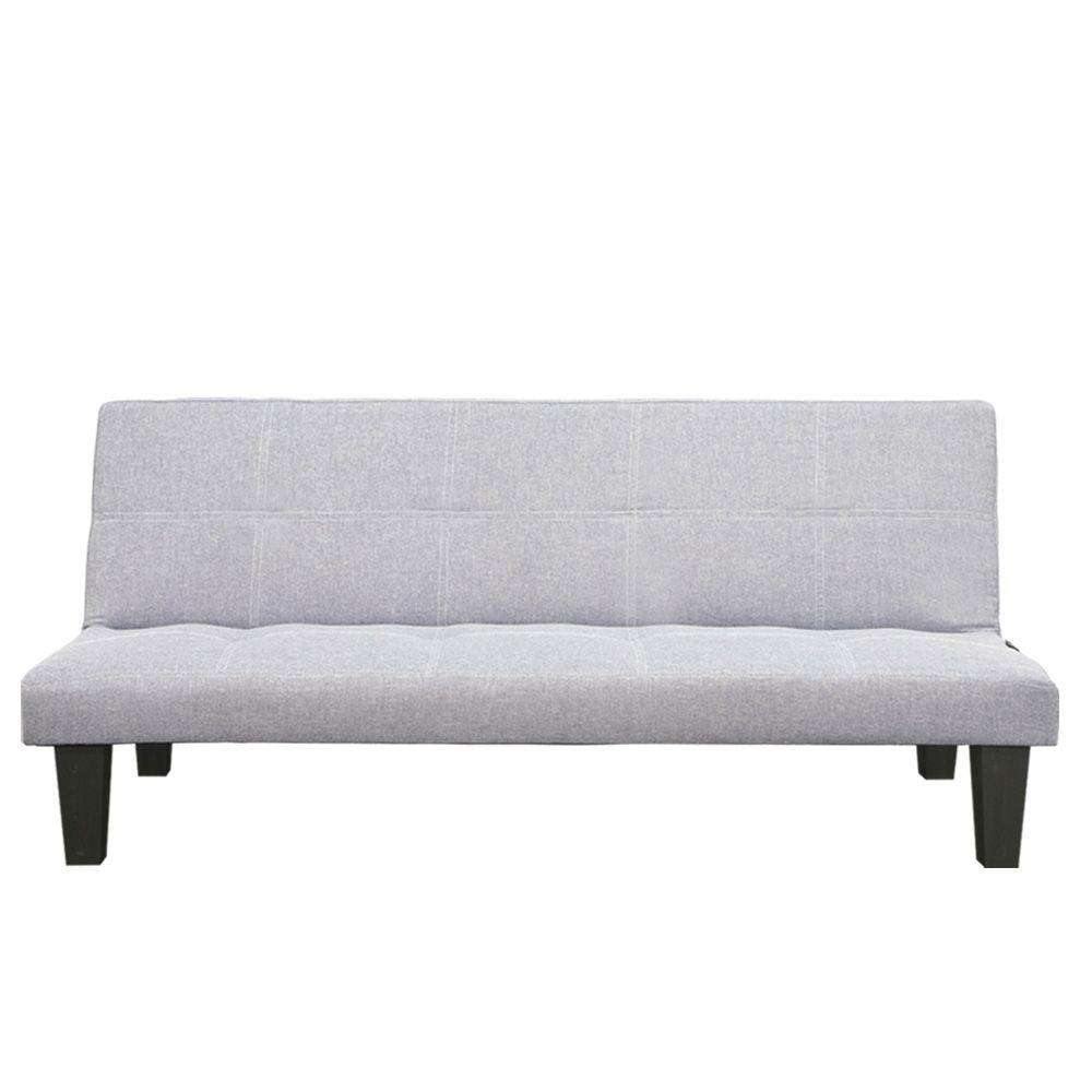 Sarantino Sofa 2 SEATER MODULAR LINEN FABRIC SOFA BED COUCH - GREY