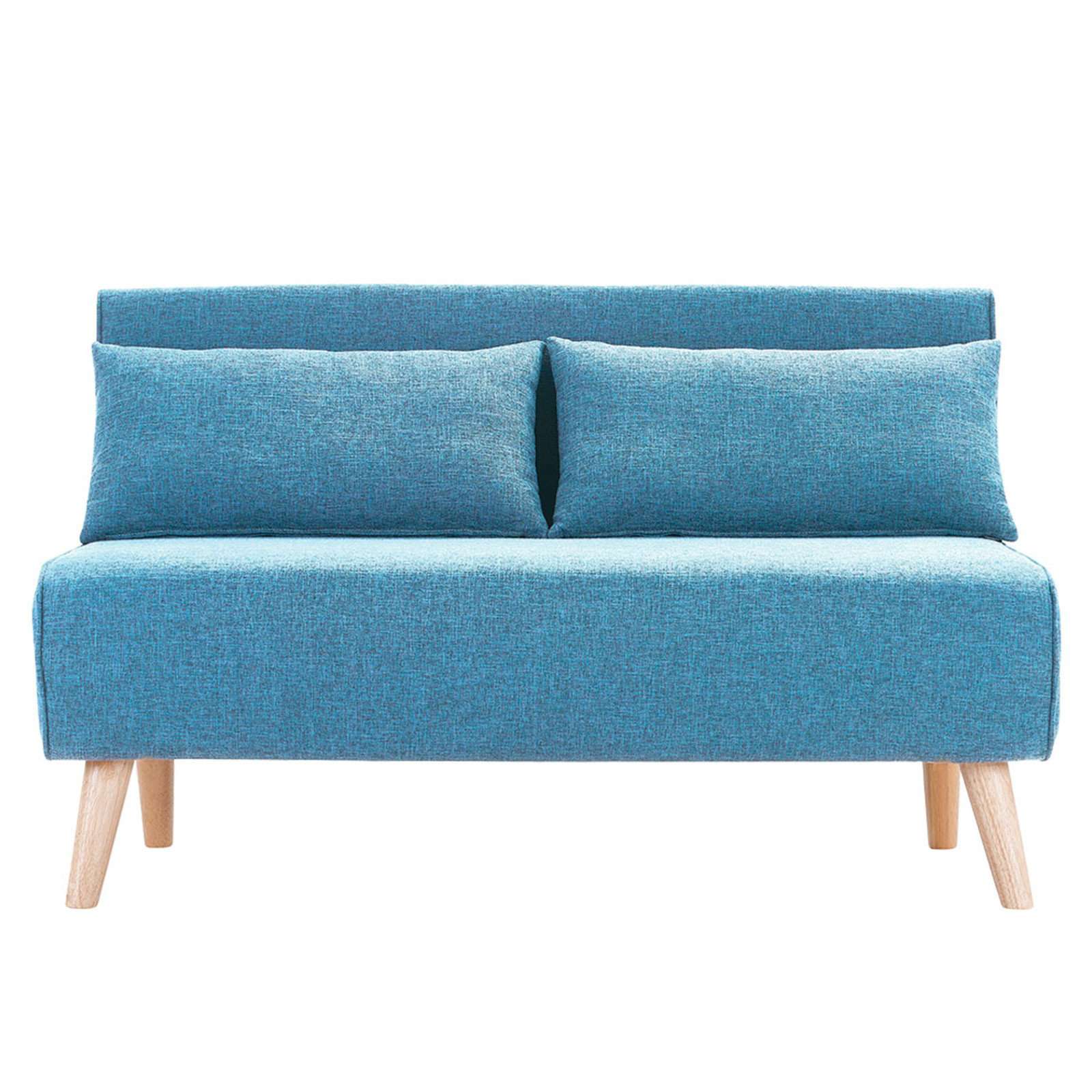 Sarantino Sofa 3 SEATER FAUX VELVET SOFA BED COUCH FURNITURE - BLUE