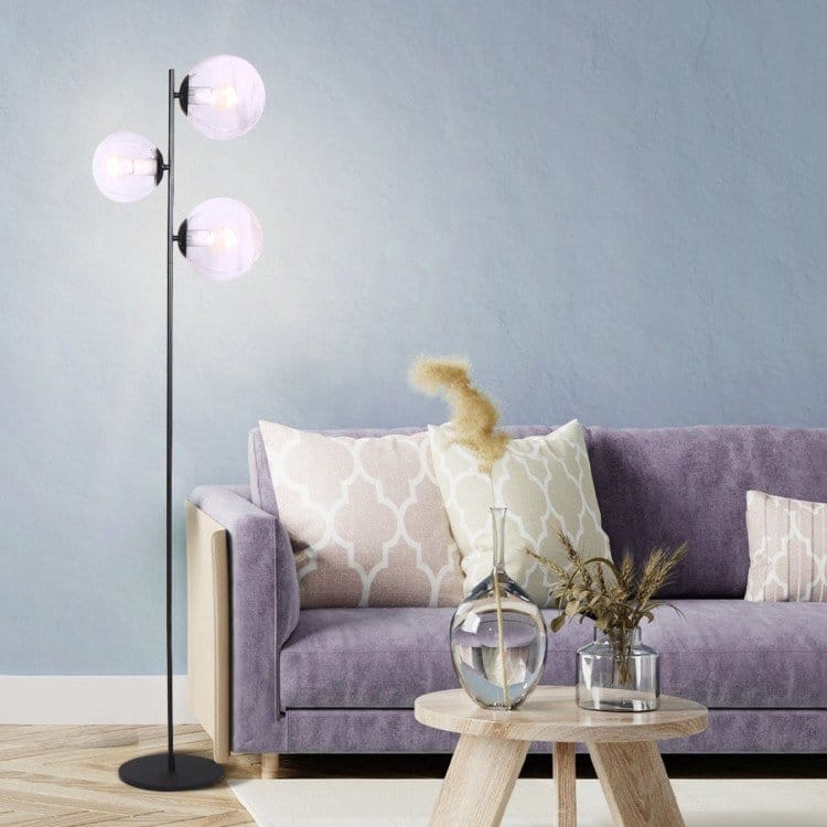 Sarantino Lamp SARANTINO 3-LIGHT BLACK METAL FLOOR LAMP