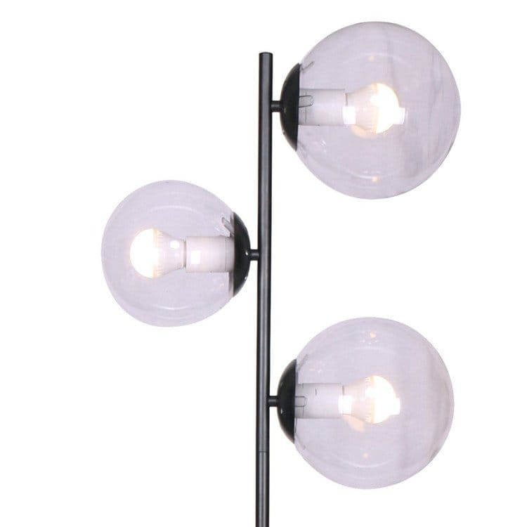 Sarantino Lamp SARANTINO 3-LIGHT BLACK METAL FLOOR LAMP