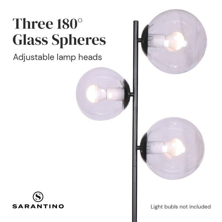 Sarantino Lamp SARANTINO 3-LIGHT BLACK METAL FLOOR LAMP