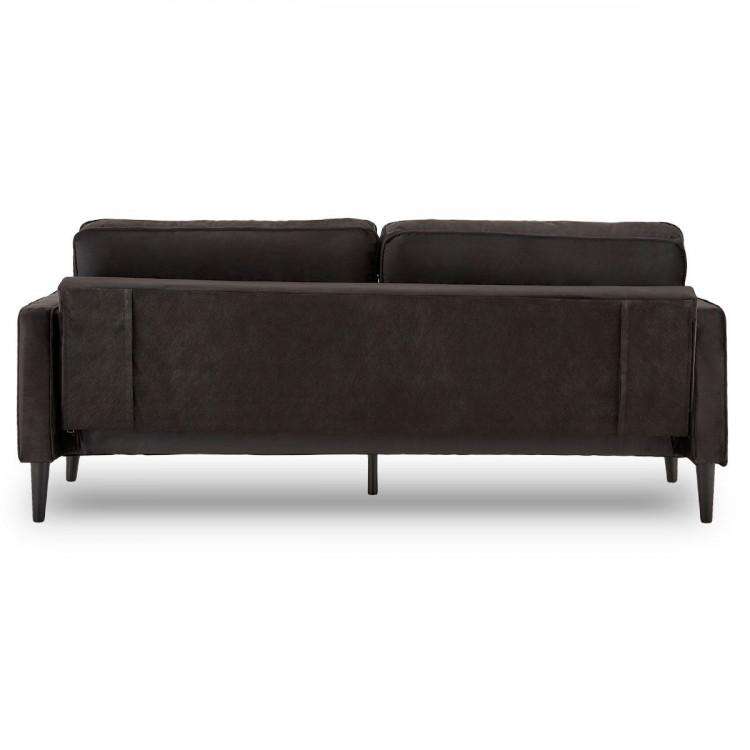 Sarantino Sofa SARANTINO 3 SEATER FAUX VELVET SOFA BED COUCH FURNITURE LOUNGE - BLACK