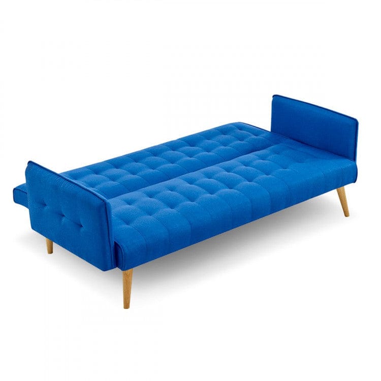 Sarantino Sofa Sarantino 3 Seater Modular Linen Fabric Sofa Bed Couch Armrest - Blue