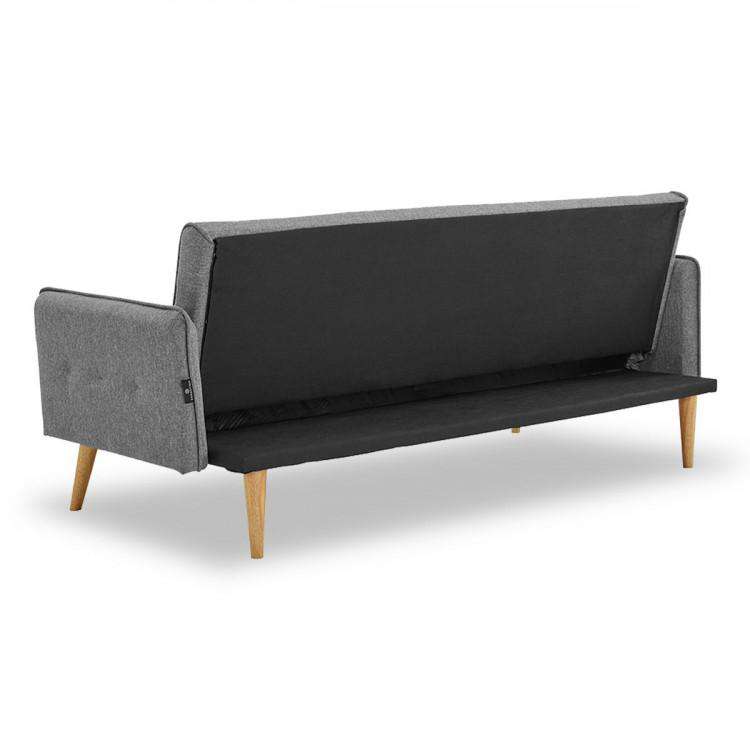 Sarantino Sofa Sarantino 3 Seater Modular Linen Fabric Sofa Bed Couch Armrest Grey