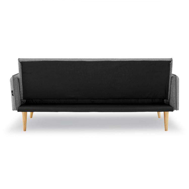 Sarantino Sofa Sarantino 3 Seater Modular Linen Fabric Sofa Bed Couch Armrest Grey