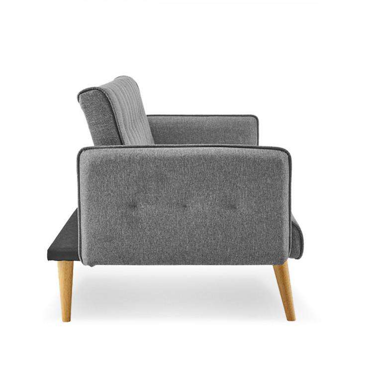 Sarantino Sofa Sarantino 3 Seater Modular Linen Fabric Sofa Bed Couch Armrest Grey