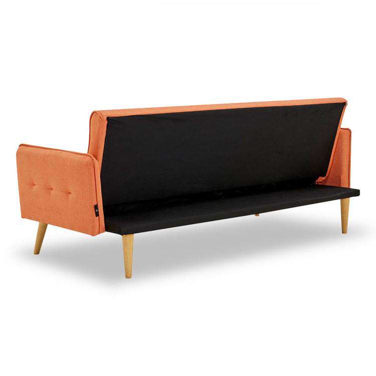 Sarantino Sofa Sarantino 3 Seater Modular Linen Fabric Sofa Bed Couch Armrest Orange
