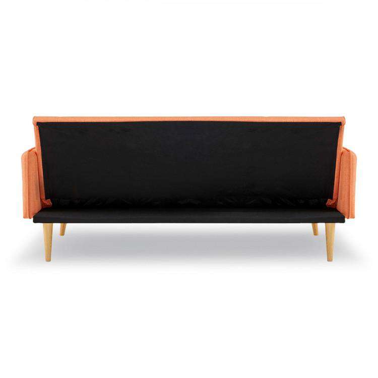 Sarantino Sofa Sarantino 3 Seater Modular Linen Fabric Sofa Bed Couch Armrest Orange