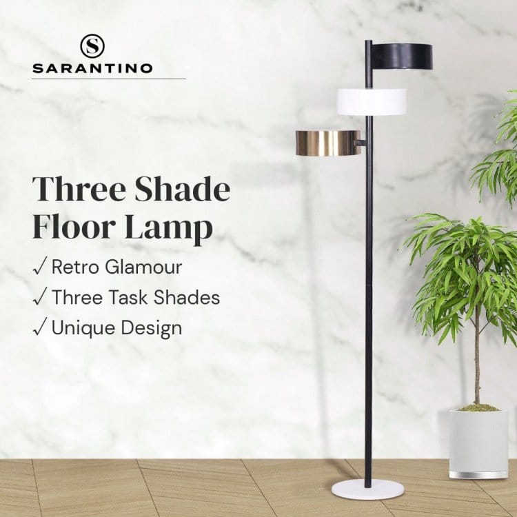Sarantino Lamp SARANTINO 3-SHADE METAL FLOOR LAMP