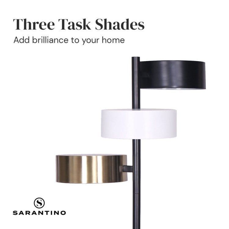 Sarantino Lamp SARANTINO 3-SHADE METAL FLOOR LAMP