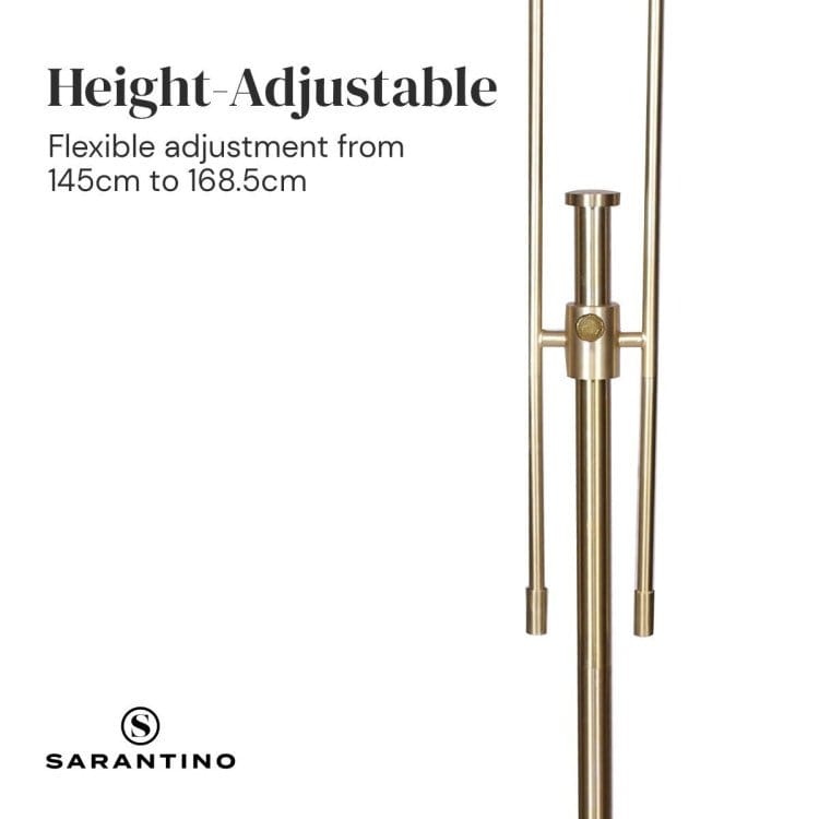 Sarantino Lamp SARANTINO BRUSHED GOLD HEIGHT-ADJUSTABLE METAL FLOOR LAMP