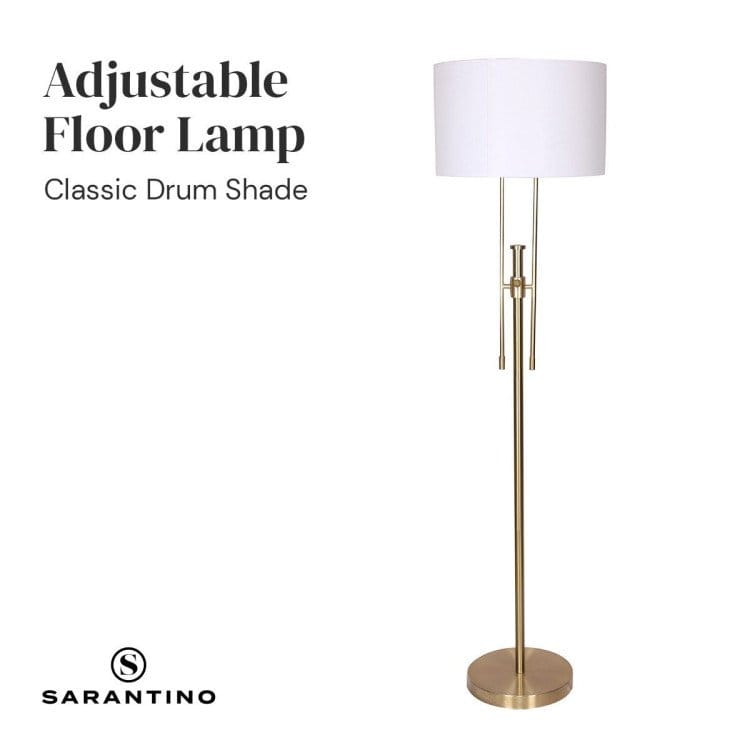Sarantino Lamp SARANTINO BRUSHED GOLD HEIGHT-ADJUSTABLE METAL FLOOR LAMP