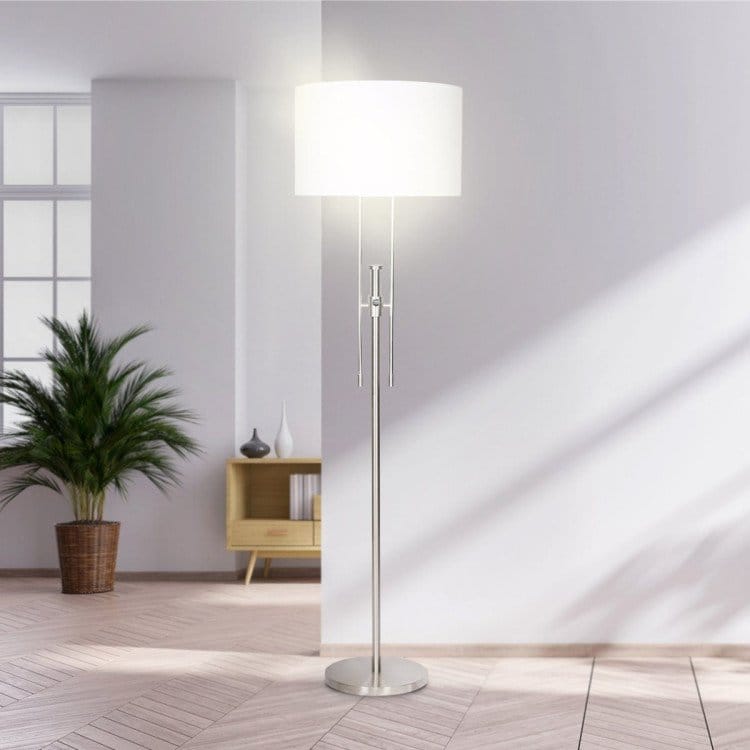 Sarantino Lamp SARANTINO BRUSHED NICKEL HEIGHT-ADJUSTABLE METAL FLOOR LAMP
