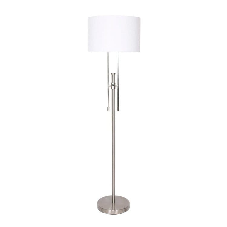 Sarantino Lamp SARANTINO BRUSHED NICKEL HEIGHT-ADJUSTABLE METAL FLOOR LAMP