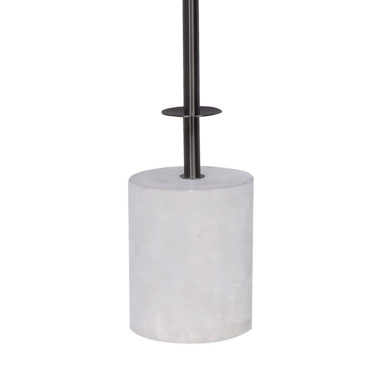 Sarantino Lamp SARANTINO CONCRETE & METAL TABLE LAMP WITH OFF-WHITE LINEN SHADE