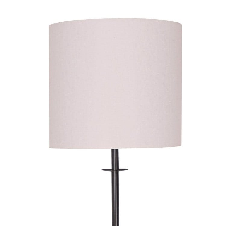Sarantino Lamp SARANTINO CONCRETE & METAL TABLE LAMP WITH OFF-WHITE LINEN SHADE