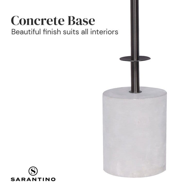 Sarantino Lamp SARANTINO CONCRETE & METAL TABLE LAMP WITH OFF-WHITE LINEN SHADE