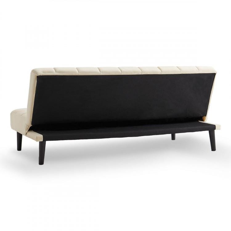 Sarantino Sofa SARANTINO FAUX SUEDE FABRIC SOFA BED FURNITURE LOUNGE SEAT BEIGE