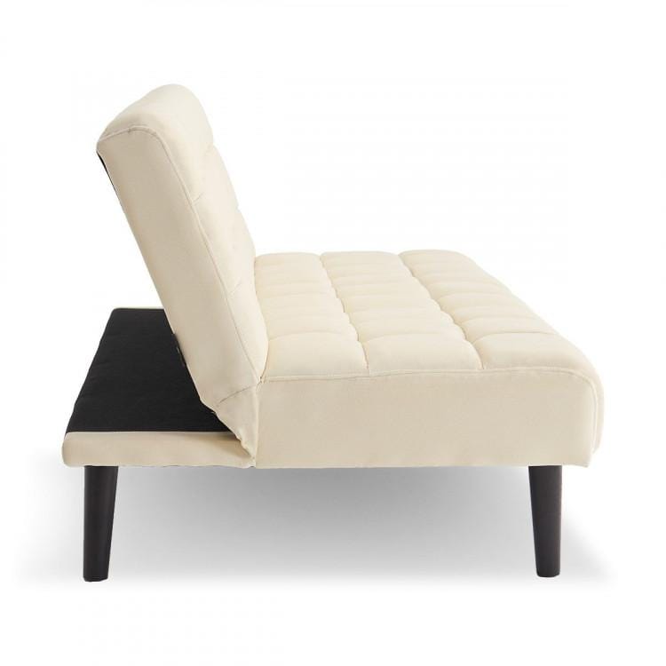 Sarantino Sofa SARANTINO FAUX SUEDE FABRIC SOFA BED FURNITURE LOUNGE SEAT BEIGE