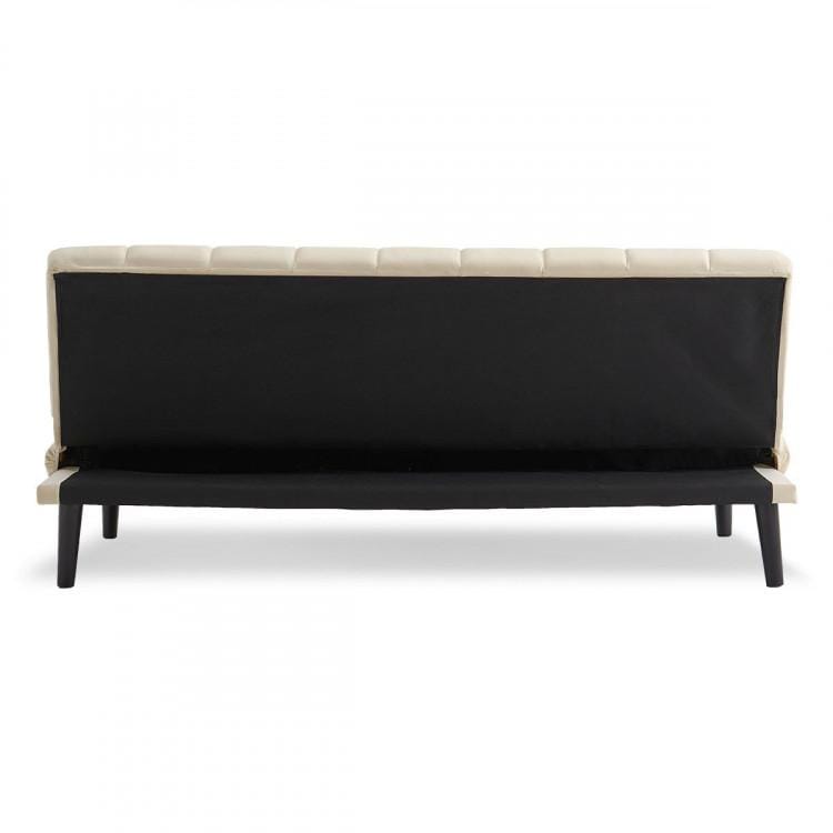 Sarantino Sofa SARANTINO FAUX SUEDE FABRIC SOFA BED FURNITURE LOUNGE SEAT BEIGE