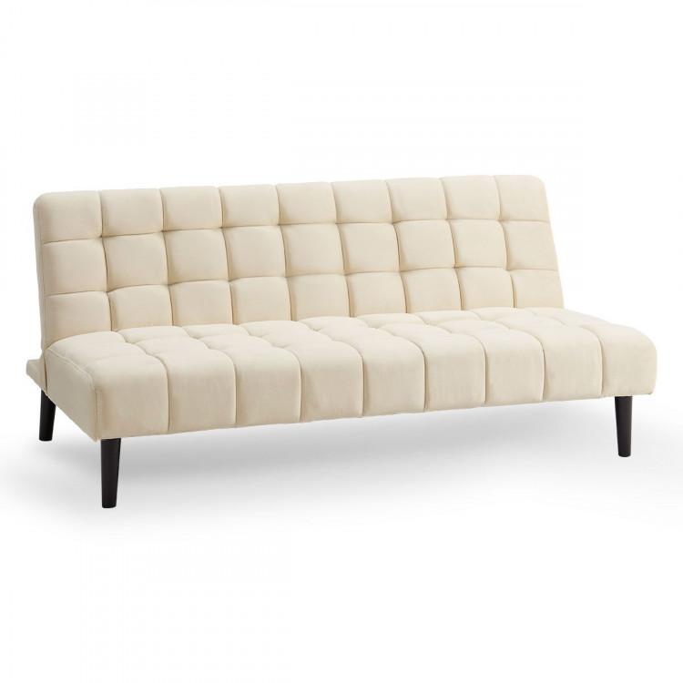 Sarantino Sofa SARANTINO FAUX SUEDE FABRIC SOFA BED FURNITURE LOUNGE SEAT BEIGE