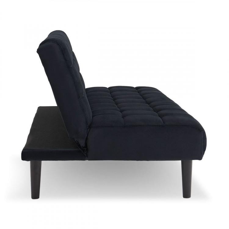 Sarantino Sofa SARANTINO FAUX SUEDE FABRIC SOFA BED FURNITURE LOUNGE SEAT BLACK