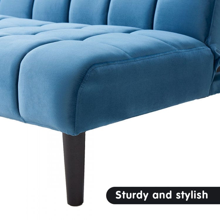 Sarantino Sofa SARANTINO FAUX SUEDE FABRIC SOFA BED FURNITURE LOUNGE SEAT BLUE