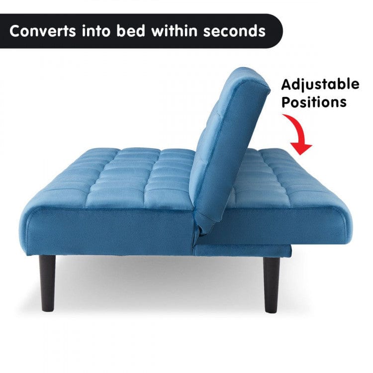 Sarantino Sofa SARANTINO FAUX SUEDE FABRIC SOFA BED FURNITURE LOUNGE SEAT BLUE