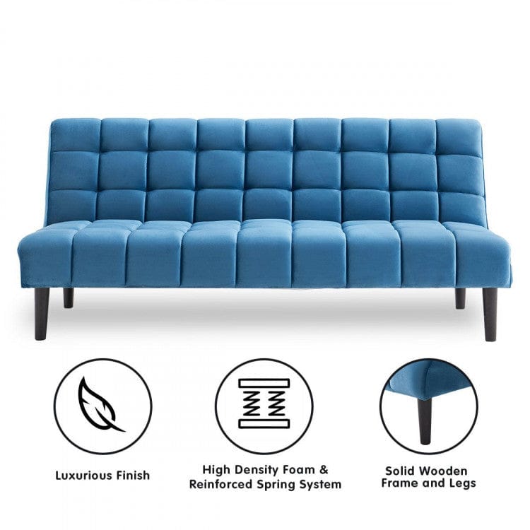 Sarantino Sofa SARANTINO FAUX SUEDE FABRIC SOFA BED FURNITURE LOUNGE SEAT BLUE