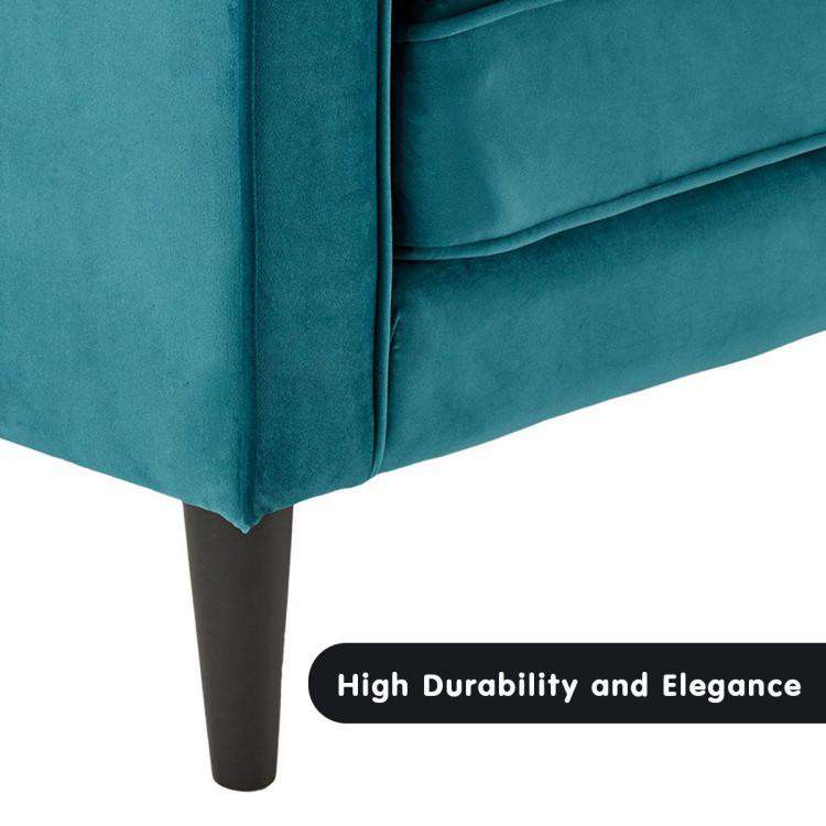 Sarantino Sofa SARANTINO FAUX VELVET SOFA BED COUCH FURNITURE LOUNGE SUITE SEAT BLUE