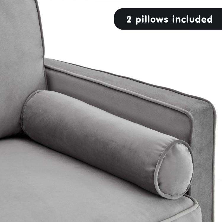Sarantino Sofa SARANTINO FAUX VELVET SOFA BED COUCH FURNITURE LOUNGE SUITE SEAT GREY
