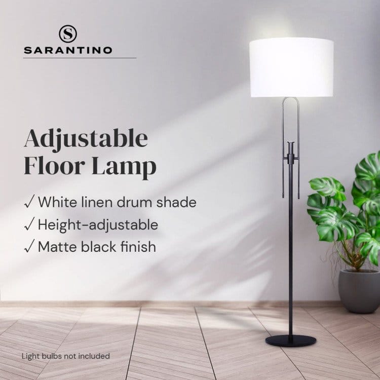 Sarantino Lamp SARANTINO HEIGHT-ADJUSTABLE METAL FLOOR LAMP MATTE BLACK