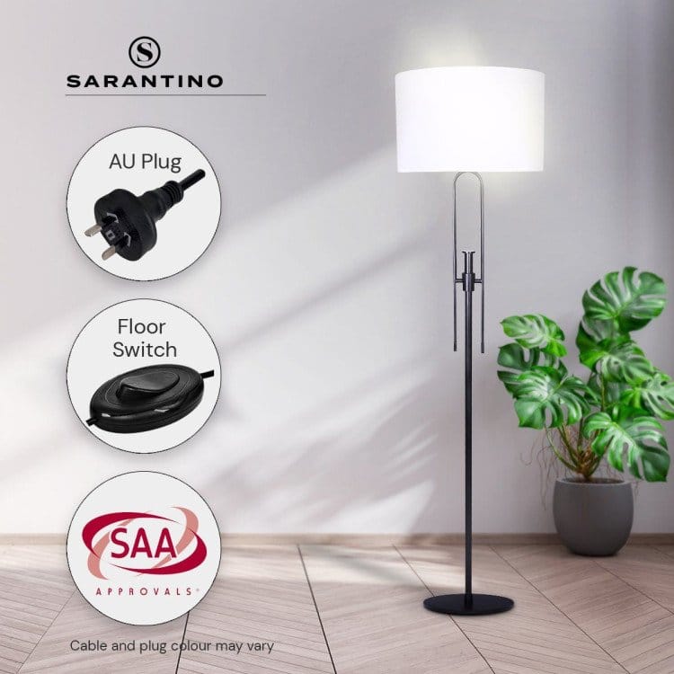 Sarantino Lamp SARANTINO HEIGHT-ADJUSTABLE METAL FLOOR LAMP MATTE BLACK