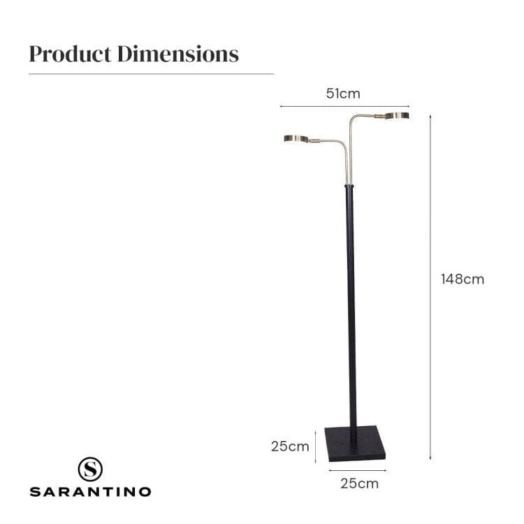 Sarantino Lamp SARANTINO LED METAL FLOOR LAMP