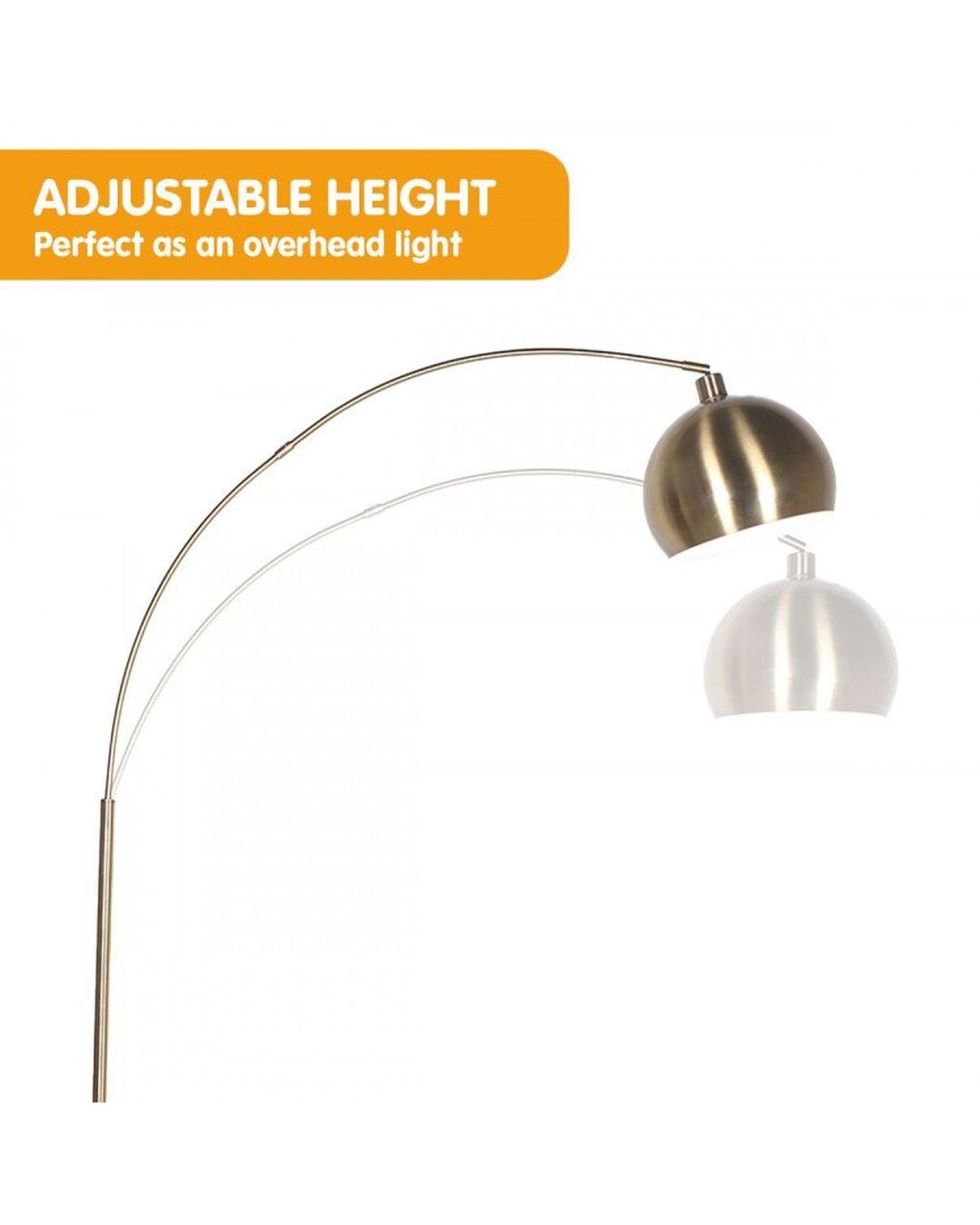 Sarantino Lamp SARANTINO METAL ARC FLOOR LAMP ANTIQUE BRASS WITH MARBLE BASE