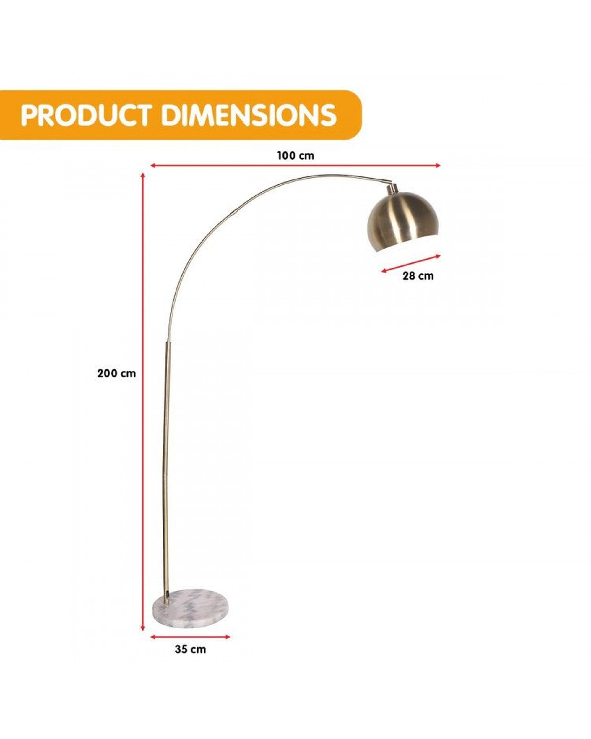 Sarantino Lamp SARANTINO METAL ARC FLOOR LAMP ANTIQUE BRASS WITH MARBLE BASE