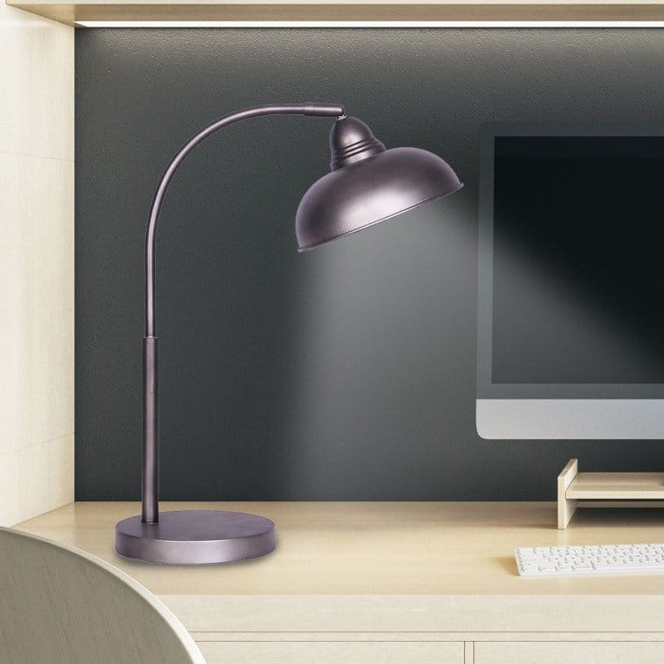 Sarantino Lamp SARANTINO METAL DESK LAMP IN DARK GREY FINISH